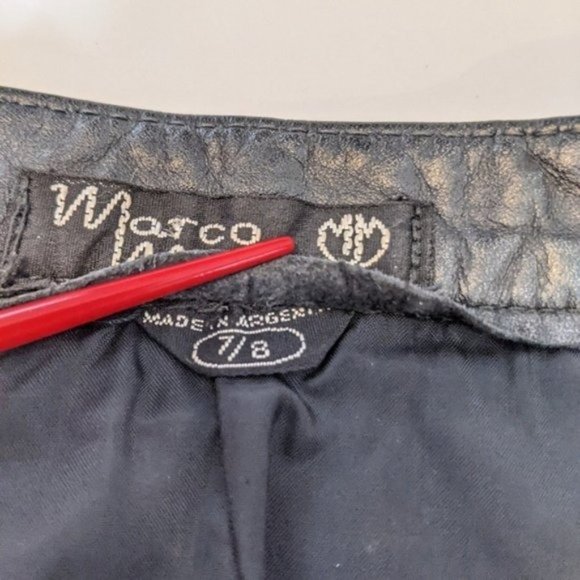 Marco Morani Milan New York Skirt Black Leather Fits EXTRA SMALL XS VINTAGE VTG - Picture 9 of 10